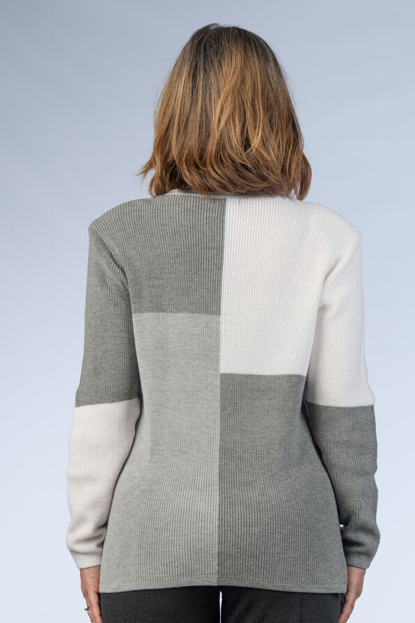 Square Block Sweater, Silver, original image number 1