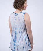 Sleeveless Tie-Dye Floral Tunic, Blue, original image number 1