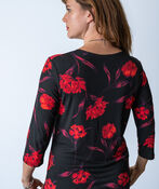 Red Roses And All-Over Floral  Autumn Shirt, Black, original image number 1