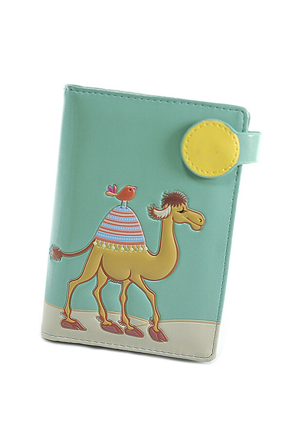 Happy Camel Passport Holder, Teal, original image number 0