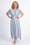 Short Sleeve Sheer Maxi Dress, Blue, original image number 0