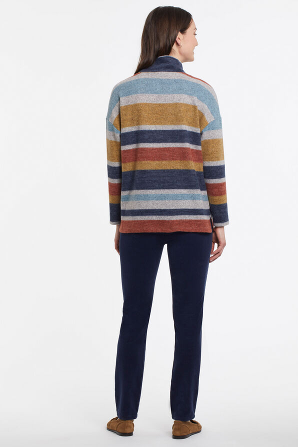 Colorful Stripe Cowl Sweater, Multi, original image number 1