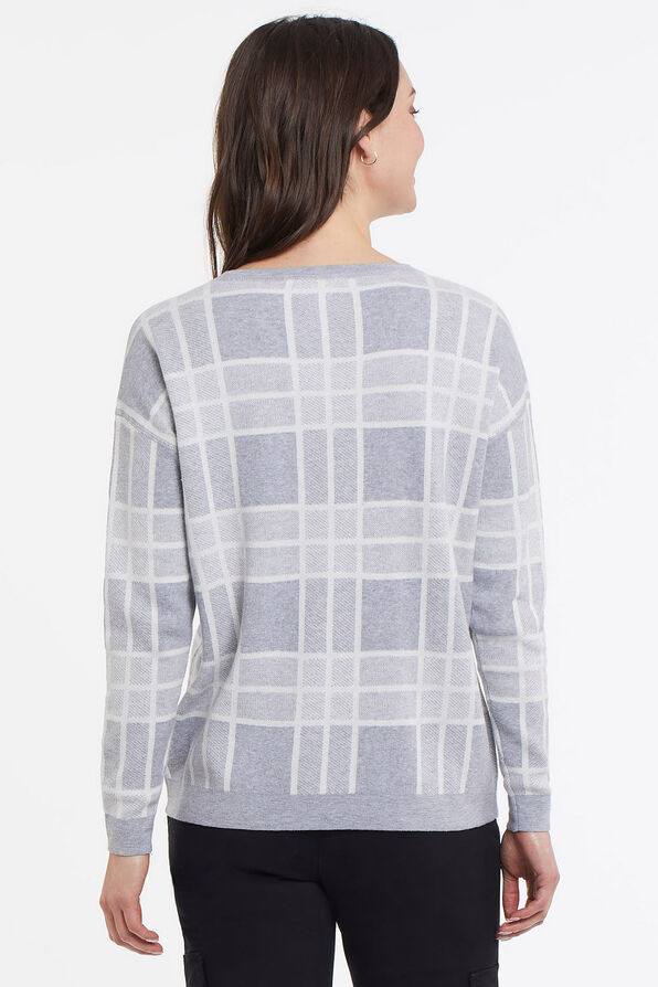 Reversible Cotton Sweater, Grey, original image number 1