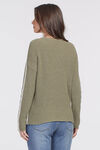 Colorblock V-Neck Sweater, Cream, original image number 1