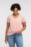 Knotted Striped Tee, Coral, original image number 3