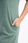 Cotton Flutter Sleeve Dress w/ Pockets, Olive, original image number 4