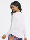 Mesh-Knit  Raglan Sweater, White, original image number 2