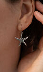 Hammered Starfish Earrings, Silver, original image number 0