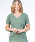 Solid Knit T-Shirt, Green, original image number 0
