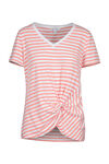 Knotted Striped Tee, Coral, original image number 0