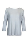 Seamless Neckline Sweater 3/4 Sleeve, Silver, original image number 0