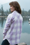 Plaid Shirt-Tail Shacket , Purple, original image number 1