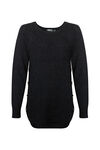 Side Button Cable Knit Sweater, Indigo, original image number 0