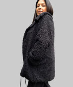 Luxe Reversible Sherpa Coat, Black, original image number 4