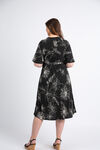 Short Sleeve Floral Midi Dress, Black, original image number 2