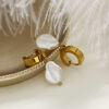 GAIA Baroque Freshwater Pearls on Mini Hoops, Gold, original image number 3