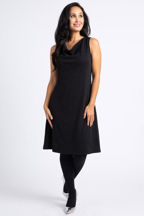 Knee Length Sleeveless Dress , Black, original