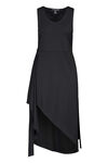 Sleeveless Wrap Black Dress Hi-Lo Hem, Black, original image number 1