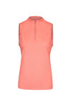 Mid Zip Sleeveless Polo Golf Shirt , Coral, original image number 0