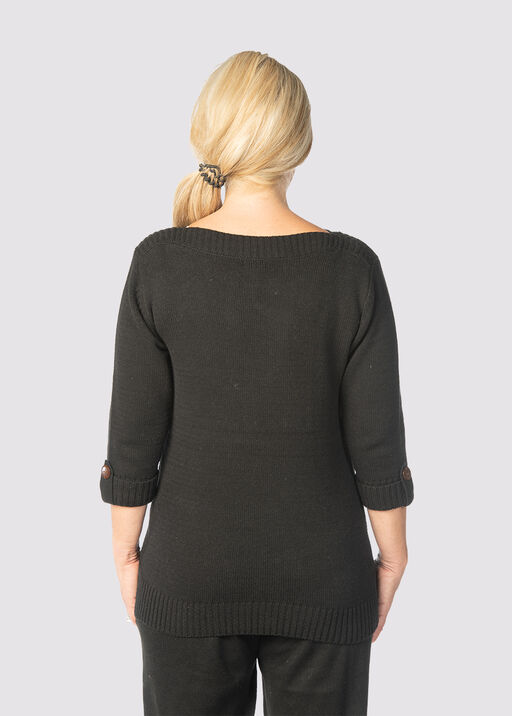 Preppy-Posh Sweater, Black, original