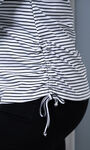 Long Sleeve ¼ Zip Striped Pullover, Black, original image number 4