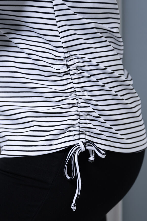 Long Sleeve ¼ Zip Striped Pullover, Black, original image number 4