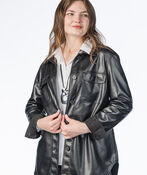 Luxe Faux-Leather Jacket, Black, original image number 0
