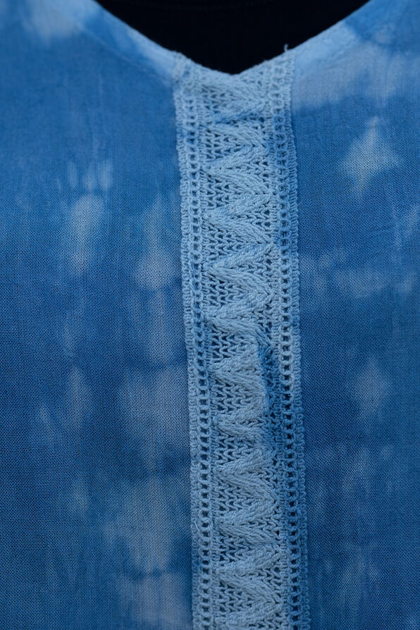 Short Sleeve Tie Dye Top, Blue, original image number 2