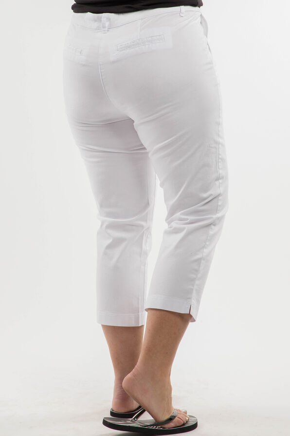 Trouser Style Capri Pant, White, original image number 1