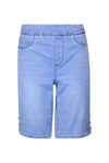 Pull-On Audrey Denim Shorts with Laced Detail, Blue, original image number 0