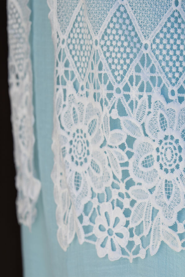 ¾ Sleeve Crochet Lace Short Cardigan, White, original image number 2