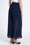 Pleated Chiffon Wide Leg Trousers , Navy, original image number 2