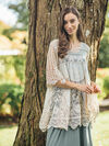 Embroidered Crochet Tunic, Taupe, original image number 1