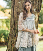 Embroidered Crochet Tunic, Taupe, original image number 1