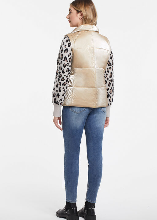 Gold Quilted Puffer Vest, Gold, original
