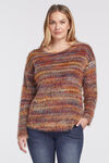 Space-Dye Eyelash Sweater, Rust, original image number 0