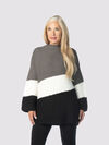 Posh Colorblock Sweater, Grey, original image number 0