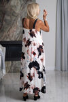 Sleeveless Floral Maxi Dress w/ Pockets, Ivory, original image number 1