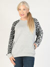 Leopard-Spice Sweater Sweatshirt, Grey, original image number 0