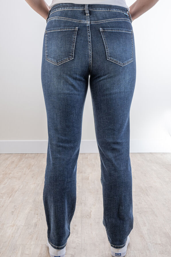 Slim-Leg Mid-Rise Jag Jeans , Denim, original image number 1