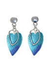 Feathered Heart Earrings, Silver, original image number 0