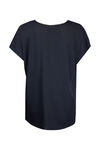 Crew Neck Cap Sleeve T-Shirt, Navy, original image number 1