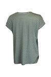 Cap Sleeve Stripe T-Shirt, Green, original image number 1