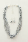 Sparkling Necklace and Earring Set, Silver, original image number 0