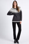 Intarsia Knit Sweater, Black, original image number 0