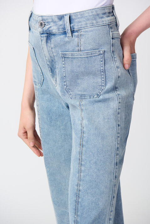 Culotte Jeans w/ Embellished Front Seam, Denim, original
