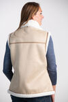 Faux Suede Shearling Vest , Cream, original image number 1