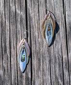 Abalone Inlay Feather Necklace Set, Multi, original image number 0