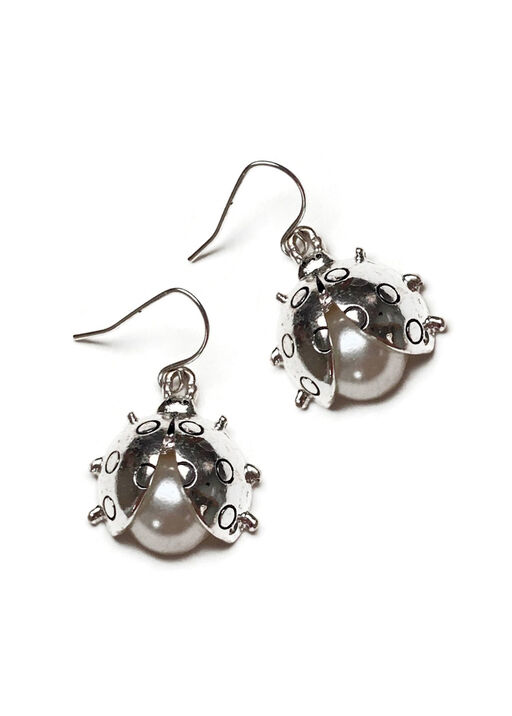 Ladybug Earrings, Silver, original
