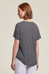 Stripe Ladder Stitch T-Shirt, Black, original image number 1